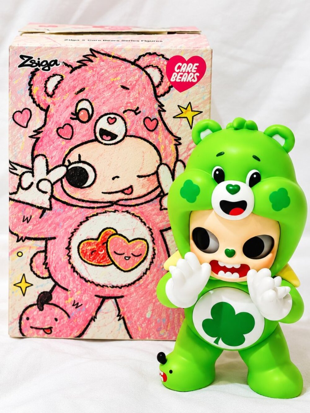 POP MART Zsiga × Care Bears Good Luck Bear Figure - OPEN BOX